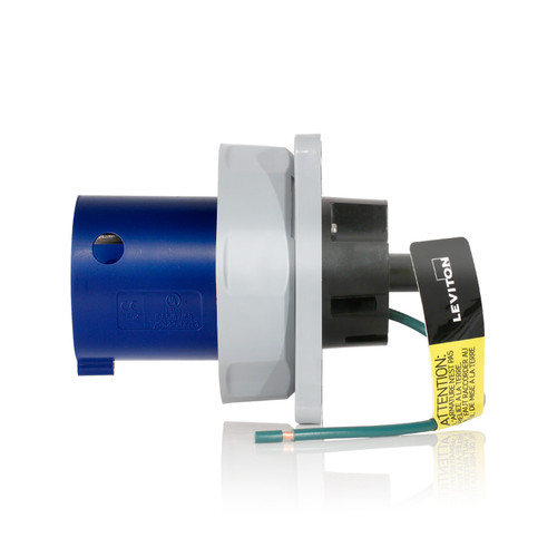 Leviton 360B6WLEV LEV Series IEC Pin & Sleeve Inlet