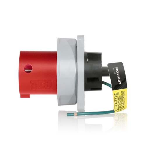 Leviton 360B7WLEV LEV Series IEC Pin & Sleeve Inlet