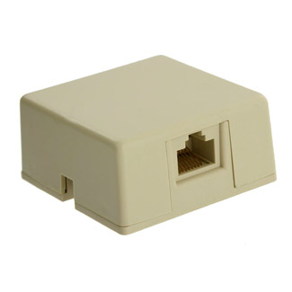 Leviton 40278-SBI Surface Mount Jack with Shorting Bar, 8P8C, Screw Terminal, Ivory