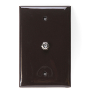 Leviton 40539-MB Midsize Video Wall Jack, F Connector, Brown