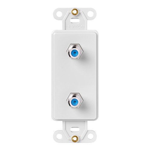 Leviton 40682-W Decora Insert, Two F-Connector Couplers, White