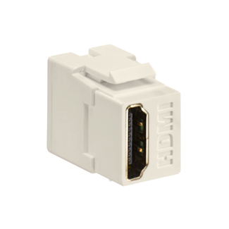 Leviton 40834-T HDMI Feedthrough QuickPort Connector, Light Almond Housing