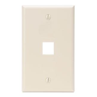 Leviton 41080-1TP Single-Gang QuickPort Wallplate, 1-Port, Light Almond