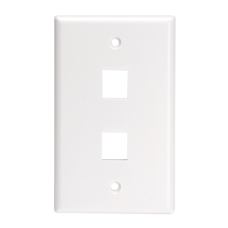 Leviton 41080-2WL Single-Gang QuickPort Wallplate for Large Connectors, 2-Port, White