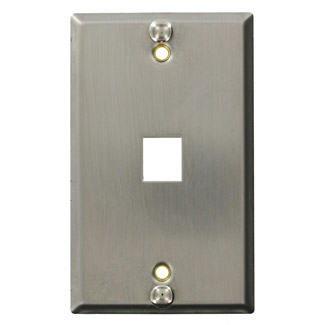 Leviton 4108W-SP Stainless-Steel QuickPort Telephone Wallplate
