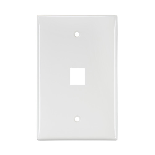 Leviton 41091-1WN Midsize Single-Gang QuickPort Wallplate, 1-Port, White