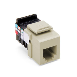 Leviton 41106-RI6 Voice Grade QuickPort Jack, 6P6C, Ivory