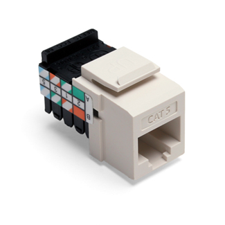 Leviton 41108-RT5 Cat 5 QuickPort Jack, Light Almond