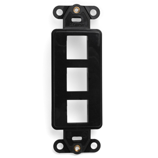 Leviton 41643-E QuickPort Decora Insert, 3-Port, Black