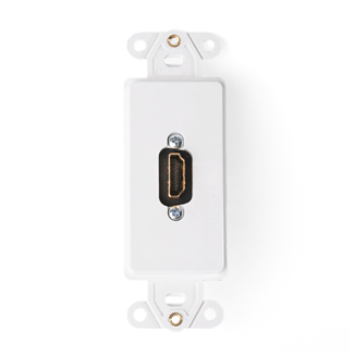 Leviton 41647-W Decora Insert with HDMI Feedthrough QuickPort Connector, Single Gang, White