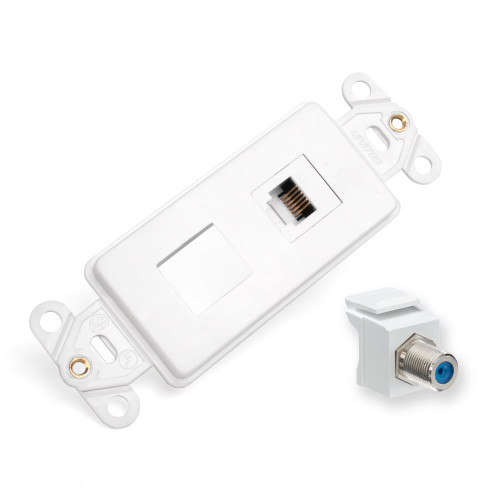 Leviton 41658-W Decora Telephone and Video Insert Kit