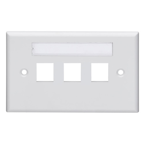Leviton 42070-3WS 3-Port Horizontal Wallplate with ID Window