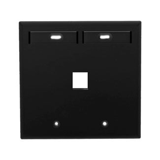Leviton 42080-1EP QuickPort Wallplate with ID Window, Dual Gang, 1-Port, Black