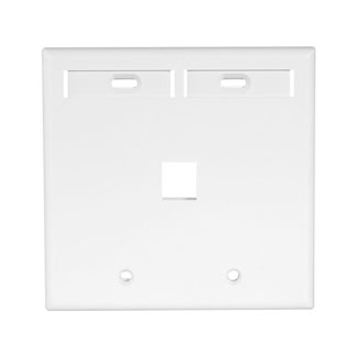 Leviton 42080-1WP QuickPort Wallplate with ID Window, Dual Gang, 1-Port, White