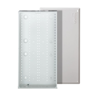 Leviton 47605-28W 28" Structured Media Enclosure and Flush-Mount Cover, Metal, White