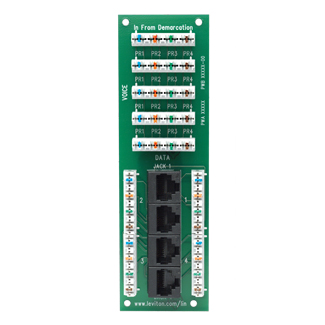 Leviton 47609-4DP 1x4 Combo Phone & Data Board