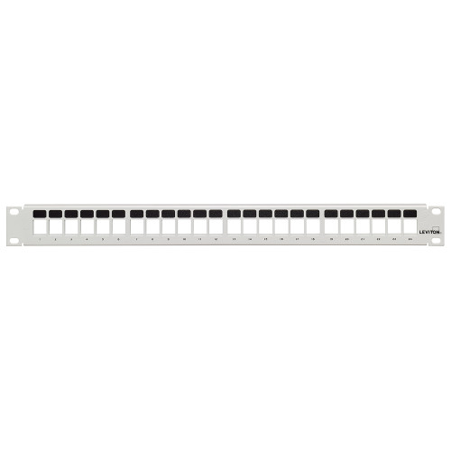Leviton 49255-W24 24-Port 1RU Flat QuickPort Patch Panel, White