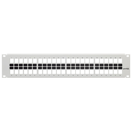 Leviton 49255-W48 48-Port 2RU Flat QuickPort Patch Panel, White