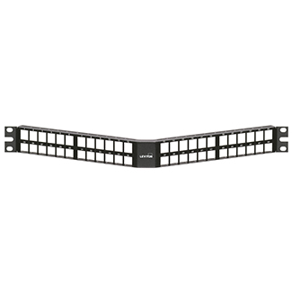 Leviton 49256-D48 QuickPort Angled High-Density Patch Panel, 48-Port, 1RU