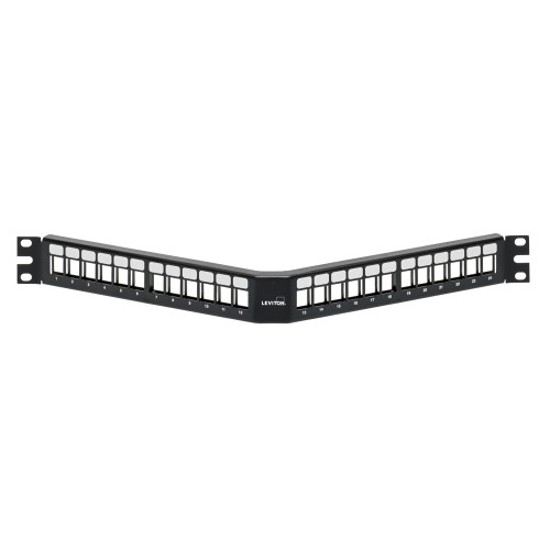 Leviton 49256-H24 QuickPort Angled Patch Panel, 24-Port, 1RU