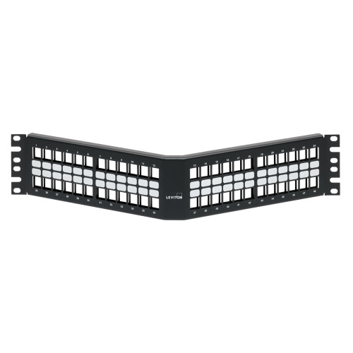 Leviton 49256-H48 QuickPort Angled Patch Panel, 48-Port, 2RU