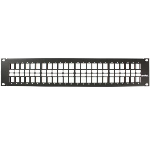 Leviton 49355-H48 2RU 48-Port Flat QuickPort Patch Panel, Black
