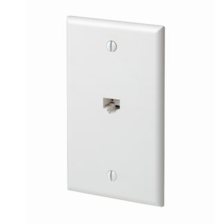 Leviton 5EA20-S1I QuickPlate Wallplate, 1 Data Port (Cat 5e, T568A Wiring), Ivory