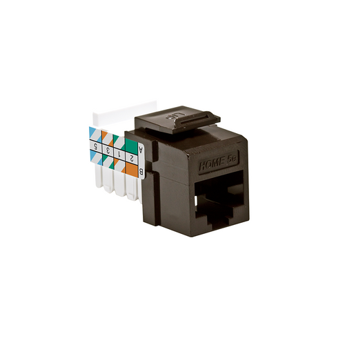 Leviton 5EHOM-RB5 HOME 5e Snap-In Jack, T568A/B Wiring, Brown