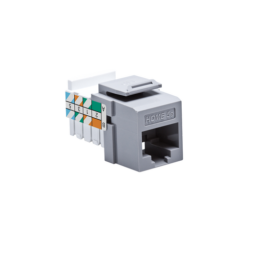 Leviton 5EHOM-RG5 HOME 5e Snap-In Jack, T568A/B Wiring, Grey