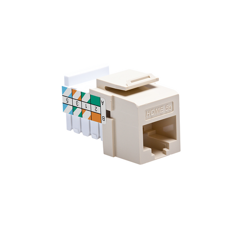 Leviton 5EHOM-RI5 HOME 5e Snap-In Jack, T568A/B Wiring, Ivory