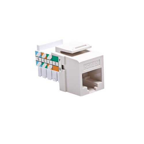 Leviton 5EHOM-RT5 HOME 5e Snap-In Jack, T568A/B Wiring, Light Almond