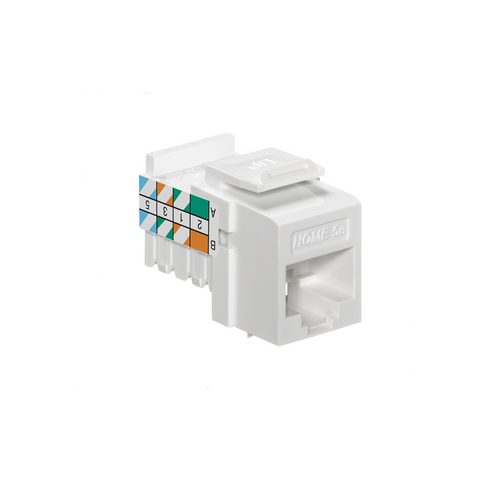 Leviton 5EHOM-RW5 HOME 5e Snap-In Jack, T568A/B Wiring, White