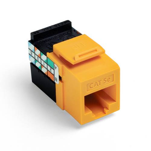 Leviton 5G108-RY5 GigaMax Cat 5e QuickPort Jack, Yellow