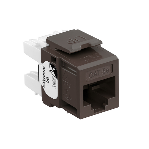 Leviton 5G110-RB5 eXtreme Cat 5e QuickPort Jack, Brown