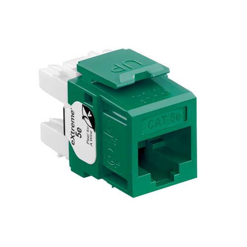 Leviton 5G110-RV5 eXtreme Cat 5e QuickPort Jack, Green
