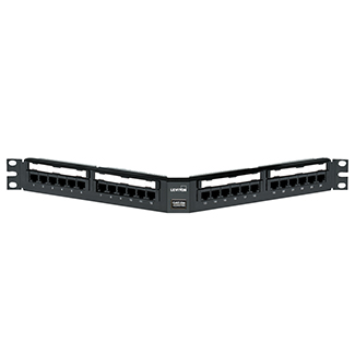 Leviton 5G597-U24 Cat 5e Angled 110-Style Patch Panel, 24 Port, 1RU