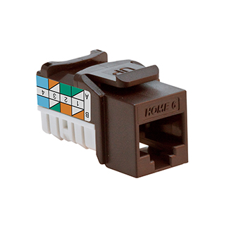 Leviton 61HOM-RB6 HOME 6 Snap-In Jack, T568A/B Wiring, Brown