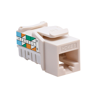 Leviton 61HOM-RT6 HOME 6 Snap-In Jack, T568A/B Wiring, Light Almond