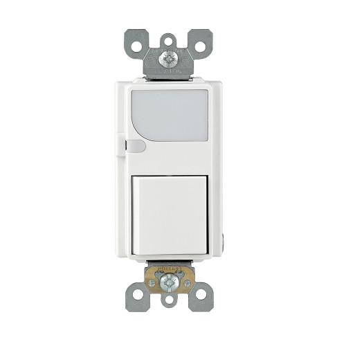 Leviton 6526-W Combination Decora Switch with LED Guide Light, 15A-120VAC, Color- White