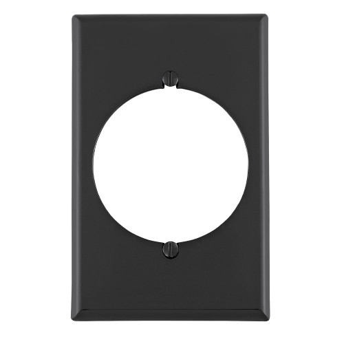 Leviton 80532-E 1-Gang Flush Mount 2.465 Inch Dia. Device Receptacle Wallplate, Midway Size, Thermoplastic Nylon, Device Mount - Black