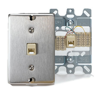 Leviton C0256-SS 6P4C TELEPHONE WP STAINLESS STEEL