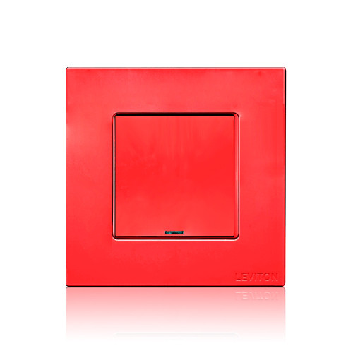 Leviton CKDBK-10R DLV Color Change Kit, IEC BS, 1 Button, Color: Red
