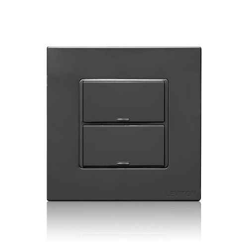 Leviton CKDBK-20E DLV Color Change Kit, IEC BS, 2 Buttons, Color: Black