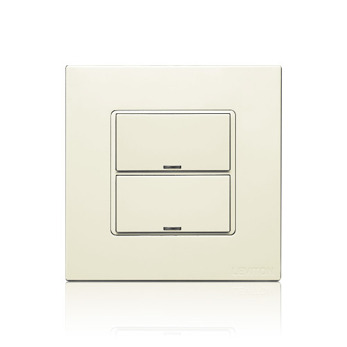 Leviton CKDBK-20T DLV Color Change Kit, IEC BS, 2 Buttons, Color: Light Almond