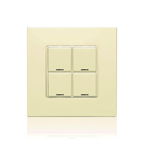 Leviton CKDBK-40I DLV Color Change Kit, IEC BS, 4 Buttons, Color: Ivory