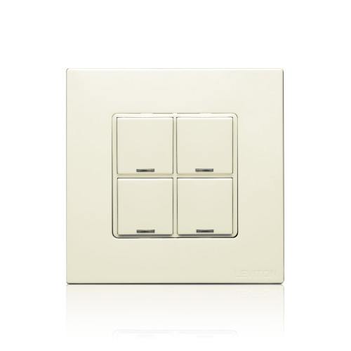Leviton CKDBK-40T DLV Color Change Kit, IEC BS, 4 Buttons, Color: Light Almond