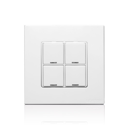 Leviton CKDBK-40W DLV Color Change Kit, IEC BS, 4 Buttons, Color: White