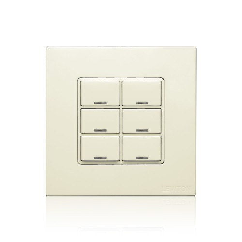 Leviton CKDBK-60T DLV Color Change Kit, IEC BS, 6 Buttons, Color: Light Almond