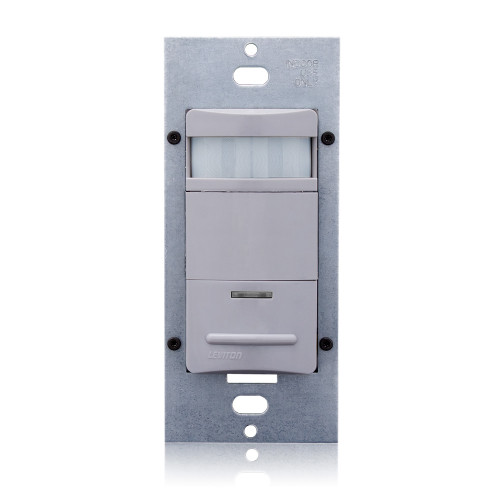 Leviton MDS15-IDG Occupancy Sensor, Lev-Lok, PIR, Wall Switch, 2100SF, 120-277V, Grey, Self-Adaptive, Decora