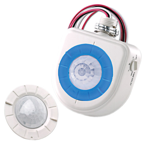 Leviton OSFHU-C4W Occupancy Sensor, Fixture Mount, PIR, High Bay, 2 Interchangeable Lenses and Aisle Mask, Cold Storage Model, 480V, No Neutral, White